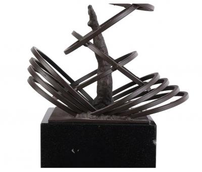 Bronze and Iron Modernist Sculpture