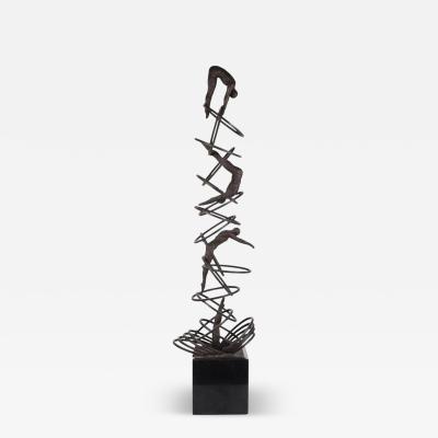 Bronze and Iron Modernist Sculpture