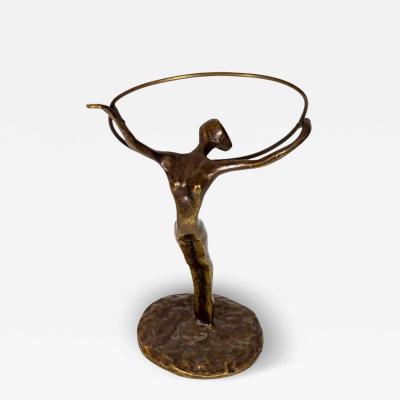 Bronze figure of a hoop dancer ca 1978
