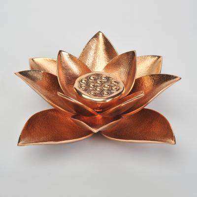 Bronze lotus flower candle holder