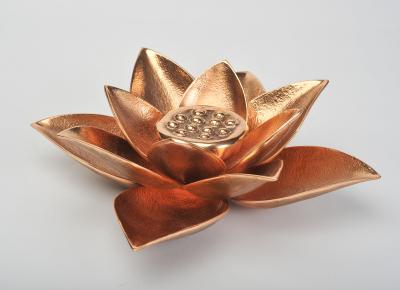 Bronze lotus flower candle holder