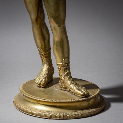 Bronze of Narcissus after the Antique Signed Michele Amodio Naples 19th C