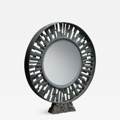 Bronze sculptural console mirror