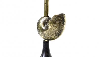 Bronze shell pair of table lamps