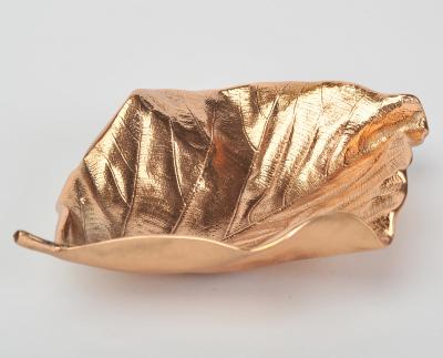 Bronze teak leaf bowl