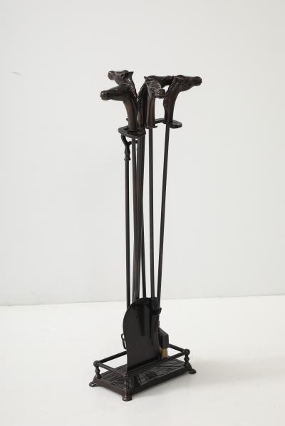 Bronzed Equestrian Fire Tools