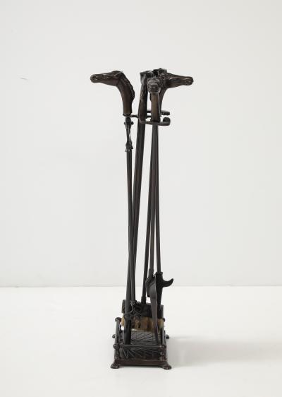 Bronzed Equestrian Fire Tools
