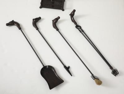 Bronzed Equestrian Fire Tools