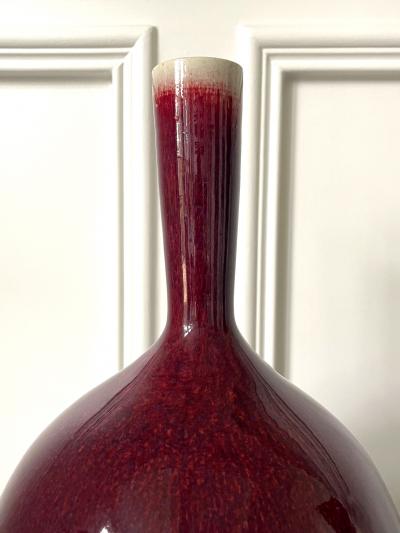 Brother Thomas Bezanson Early Large Ceramic Vase with Sang de Boeuf Glaze by Brother Thomas Bezanson