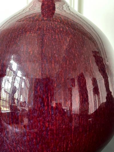 Brother Thomas Bezanson Early Large Ceramic Vase with Sang de Boeuf Glaze by Brother Thomas Bezanson