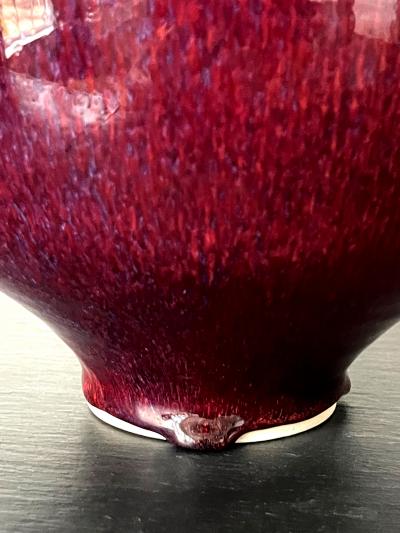 Brother Thomas Bezanson Early Large Ceramic Vase with Sang de Boeuf Glaze by Brother Thomas Bezanson