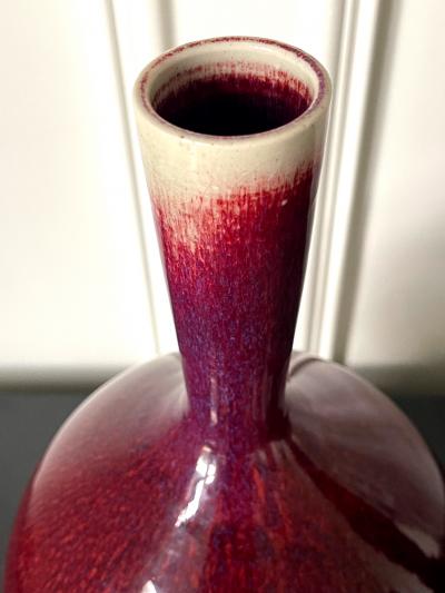 Brother Thomas Bezanson Early Large Ceramic Vase with Sang de Boeuf Glaze by Brother Thomas Bezanson