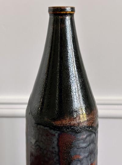 Brother Thomas Bezanson Early Tall Ceramic Vase with Unique Glaze by Brother Thomas Bezanson