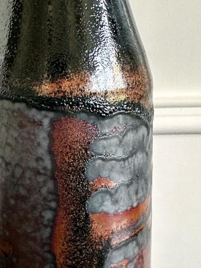 Brother Thomas Bezanson Early Tall Ceramic Vase with Unique Glaze by Brother Thomas Bezanson