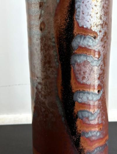 Brother Thomas Bezanson Early Tall Ceramic Vase with Unique Glaze by Brother Thomas Bezanson