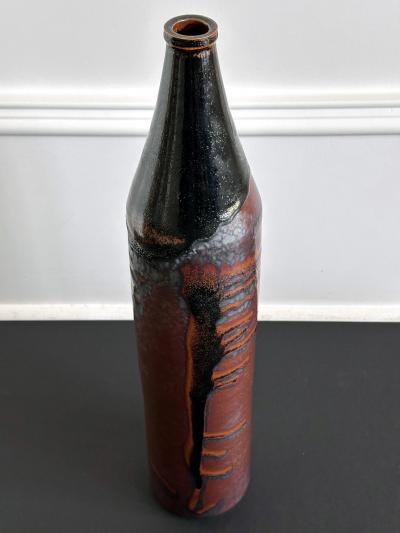 Brother Thomas Bezanson Early Tall Ceramic Vase with Unique Glaze by Brother Thomas Bezanson