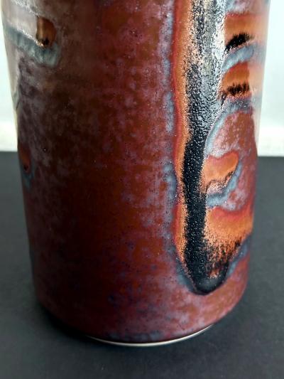 Brother Thomas Bezanson Early Tall Ceramic Vase with Unique Glaze by Brother Thomas Bezanson