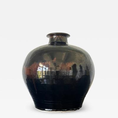 Brother Thomas Bezanson Large Ceramic Jar with Tenmoku Glaze by Brother Thomas Bezanson