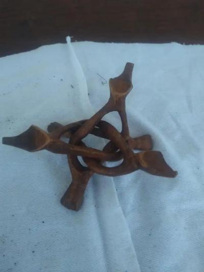 Brown Agate Geode Crystal on Wood Stand