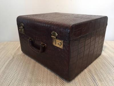 Brown Alligator Travel Trunk