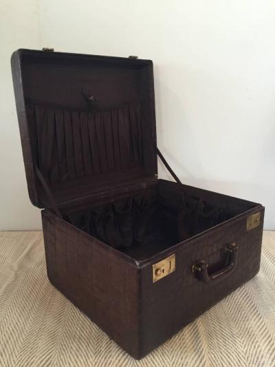 Brown Alligator Travel Trunk