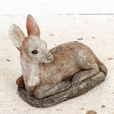 Brown Painted Doe or Deer Garden Ornament