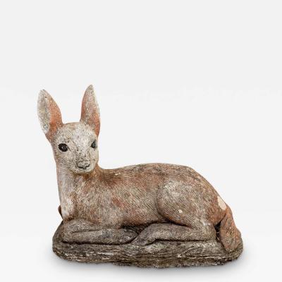 Brown Painted Doe or Deer Garden Ornament