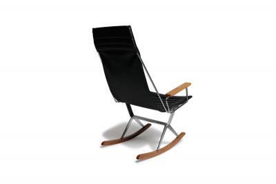 Brown Saltman Gerald McCabe for Brown Saltman Steel and Walnut Mid century Rocking Chair