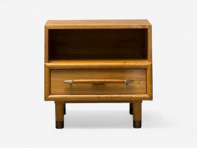 Brown Saltman John Keal Bleached Mahogany Open Nightstands USA 1960s