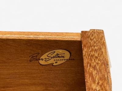 Brown Saltman John Keal Bleached Mahogany Open Nightstands USA 1960s