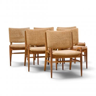 Brown Saltman John Keal for Brown Saltman Midcentury Bleached Mahogany Dining Chair Set of 6