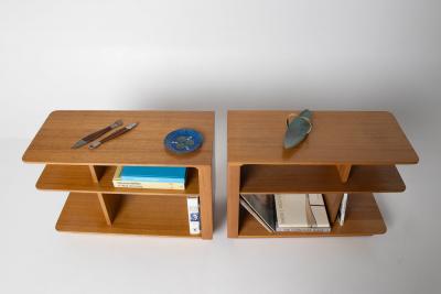 Brown Saltman Pair of Brown Saltman Three Tier Side Table