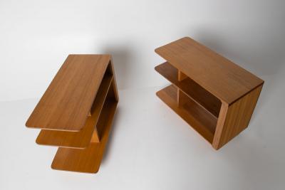 Brown Saltman Pair of Brown Saltman Three Tier Side Table