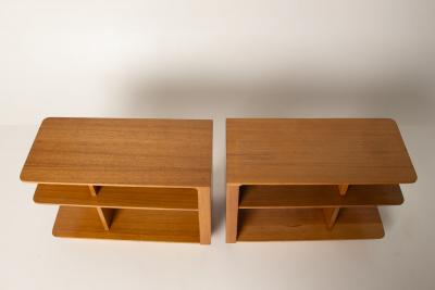 Brown Saltman Pair of Brown Saltman Three Tier Side Table