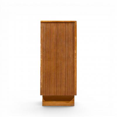 Brown Saltman Paul Frankl for Brown Saltman Mid Century Oak and Brass Highboy Dresser