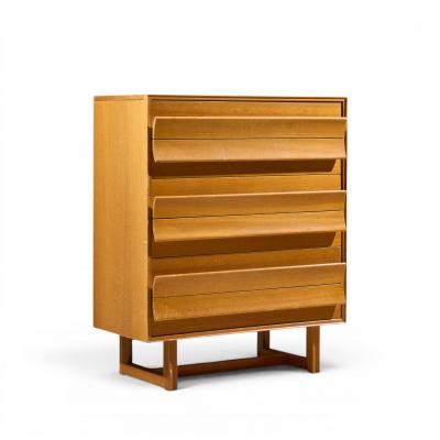 Brown Saltman Paul Laszlo for Brown Saltman Mid Century Bleached Mahogany Highboy Dresser