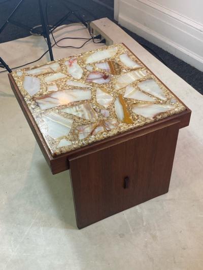 Brown Saltman UNUSUAL PAIR OF MID CENTURY SPECIMEN TOP TABLES