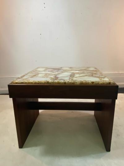 Brown Saltman UNUSUAL PAIR OF MID CENTURY SPECIMEN TOP TABLES