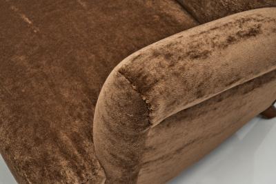 Brown Upholstered Wingback Armchair Europe Mid 20th Century