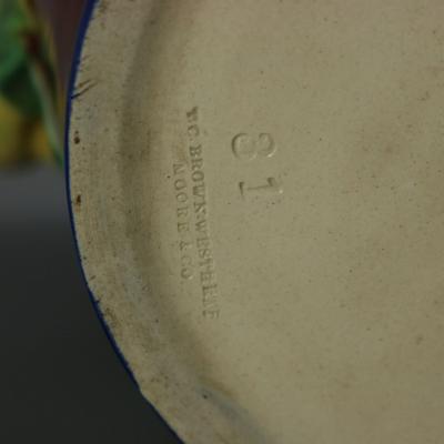 Brown Westhead Moore and Co Majolica Peaches Vase