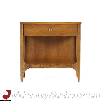 Broyhill Brasilia Mid Century Walnut and Brass Nightstand