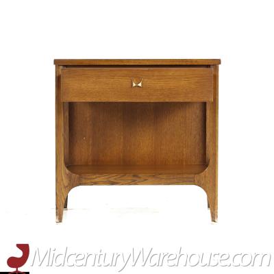 Broyhill Brasilia Mid Century Walnut and Brass Nightstand