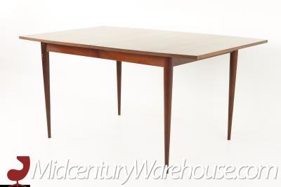 Broyhill Sculptra Mid Century Walnut Dining Table with 3 Leaves