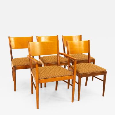 Broyhill Style Mid Century Walnut Dining Chairs Set of 5