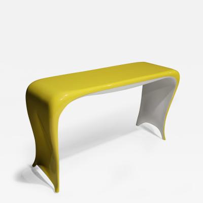 Bruce Berman Goddess Console by Bruce Berman 1985 in Yellow and White Lacquer