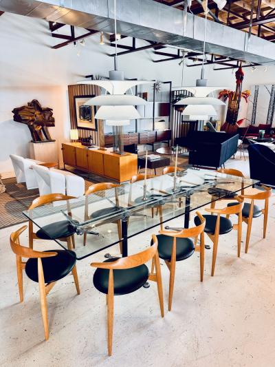 Bruce Burdick for Herman Miller Hi Tech Industrial Modern Glass Dining Table