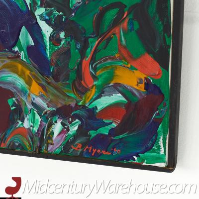 Bruce Myers Mid Century Abstract Original Oil on Canvas Painting