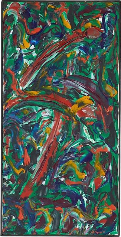 Bruce Myers Mid Century Abstract Original Oil on Canvas Painting