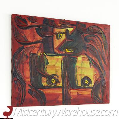 Bruce Myers Mid Century Abstract Original Oil on Canvas Painting No 5