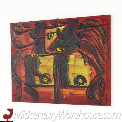 Bruce Myers Mid Century Abstract Original Oil on Canvas Painting No 5